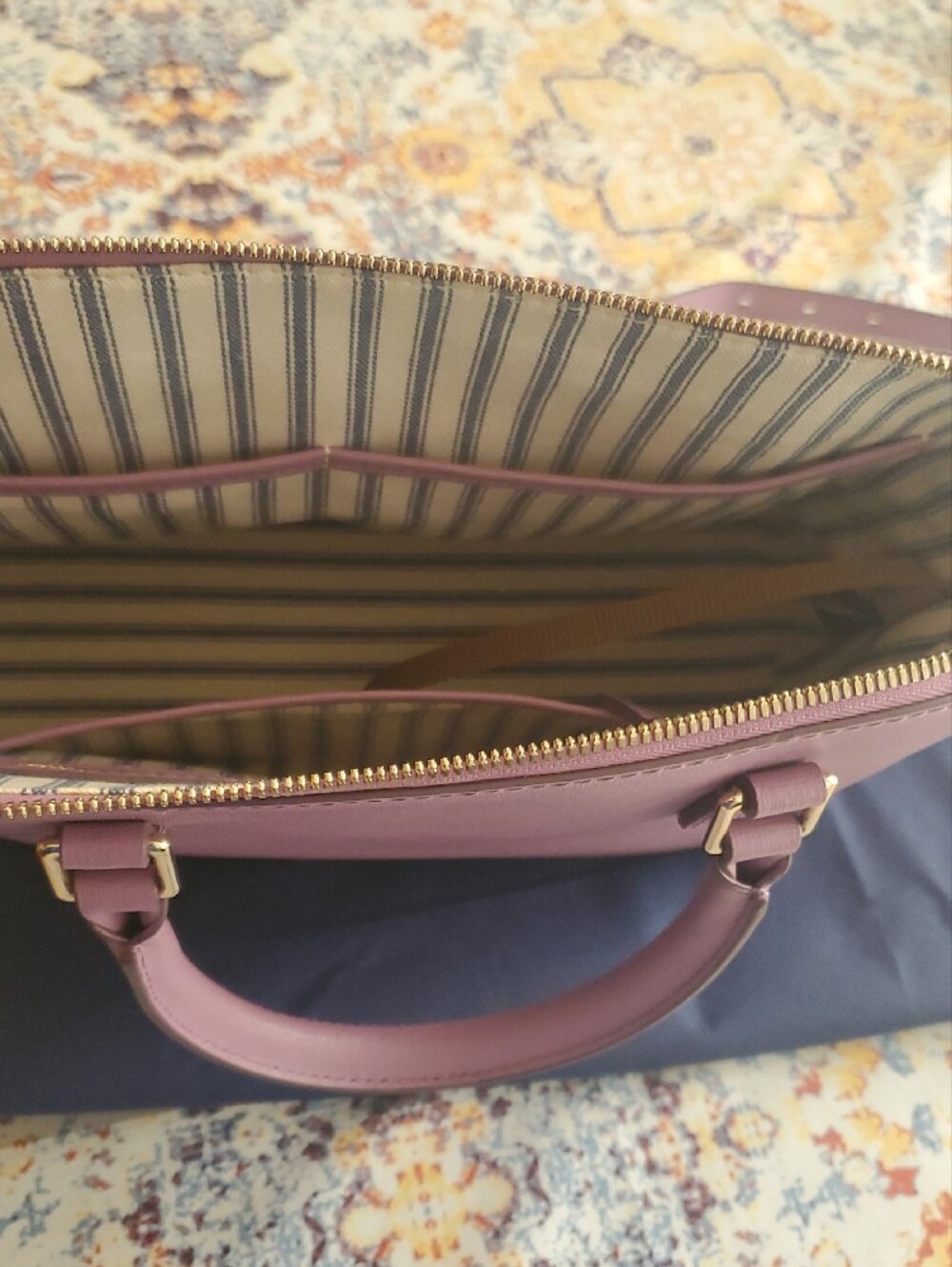 Dooney & Bourke Lilac Dome Satchel with Gold Hardware - Picture 6 of 11